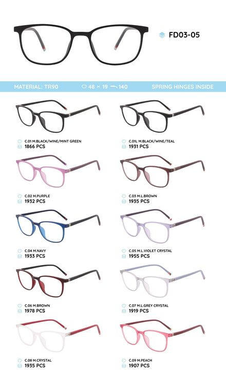 TR-90 plastic frames for glasses FD03-05