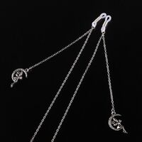 Metal non-slip chain, with moon and angel pendant, for glasses and masks GL210