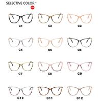 Combined (plastic+metal) glasses with blue light protection for women 8029-PN