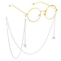 Metal non-slip chain, with pendant star, for glasses and masks GL483
