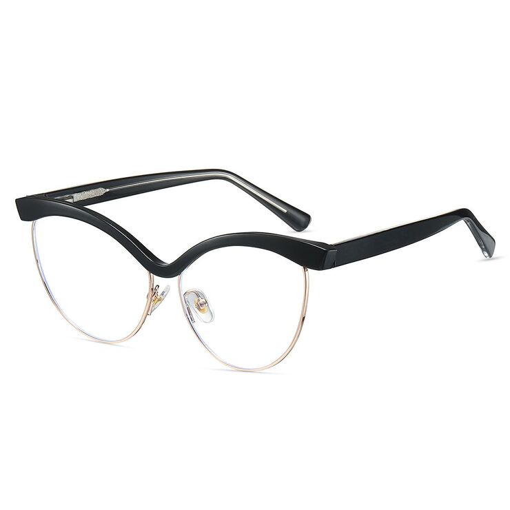Combined frame (metal + TR90) or glasses with blue light protection, with spring hinges FA87283