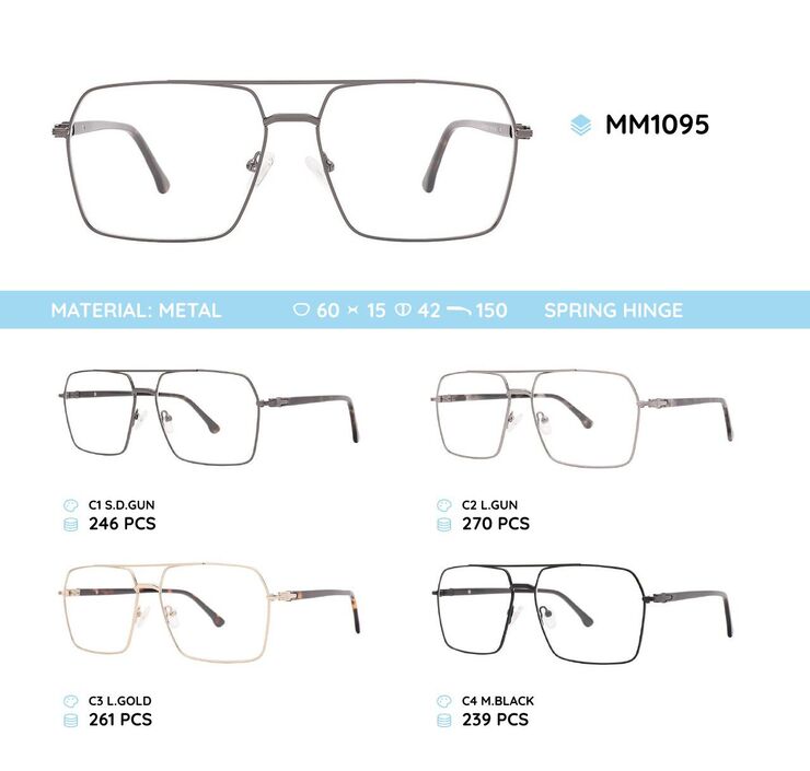 Metal men's frame for glasses MM1095