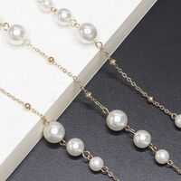 Metal non-slip gold chain with pearl clip bead for glasses and masks GL419