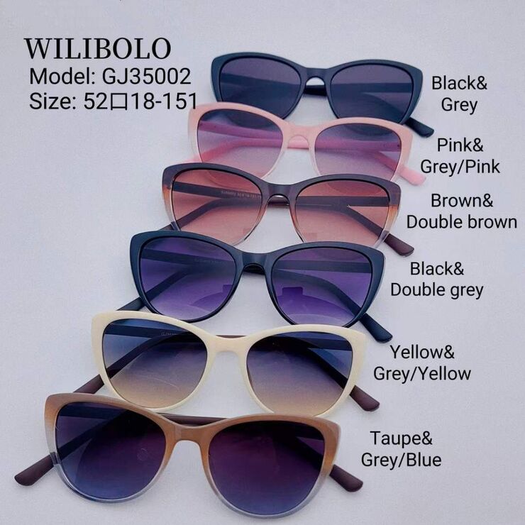 Plastic women's sunglasses with color lenses Wilibolo GJ35002