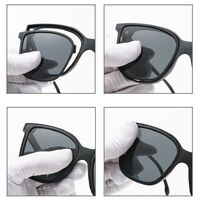 PC plastic frame + 3 polarized sun protection magnet clip-ons + leather case El Dorado EL9806