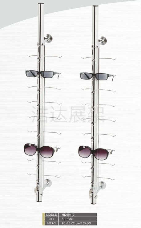 Stand wall-mount glasses rack with 9-20 slots and locks HD601