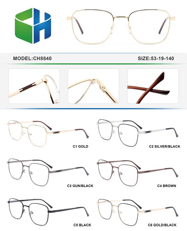 Metal frame for men with spring hinges CH8840-DA