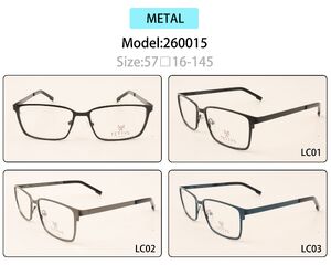 Metal eyeglasses frame for men with spring hinges 260015 (item in stock)