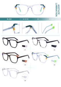 Plastic frames for glasses, acetate lamination with spring hinges Big City BL-2821