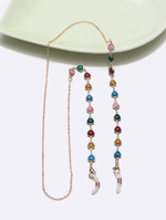Glasses chain with nectarine hearts GL1343