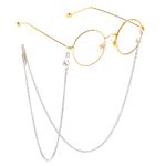 Металлическая нескользящая цепочка, c листом, для очков и масок GL287-2