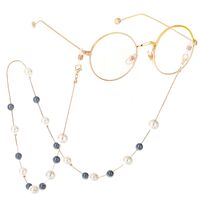 Metal non-slip chain, with gray and white pearl, for glasses and masks GL432