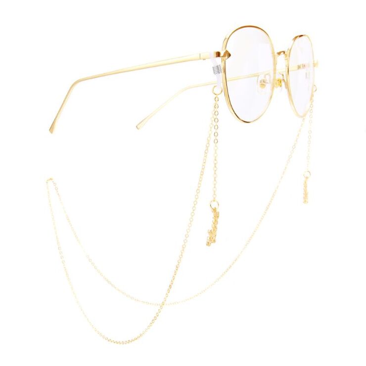 Gold-colored metal non-slip chain, with 