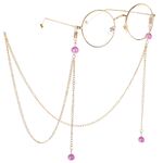 Metal non-slip chain, with pearl beads, for glasses and masks GL187