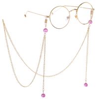 Metal non-slip chain, with pearl beads, for glasses and masks GL187