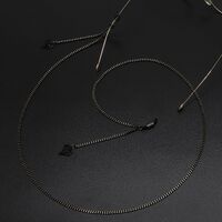 Black-colored metal non-slip chain, with pendant diamond-shaped, for glasses and masks GL593