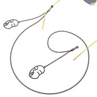 Металлическая нескользящая цепочка черного цвета, с подвеской в виде маски, для очков и масок GL412