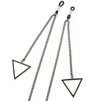 Black-colored metal non-slip chain, with pendant triangle, for glasses and masks GL363