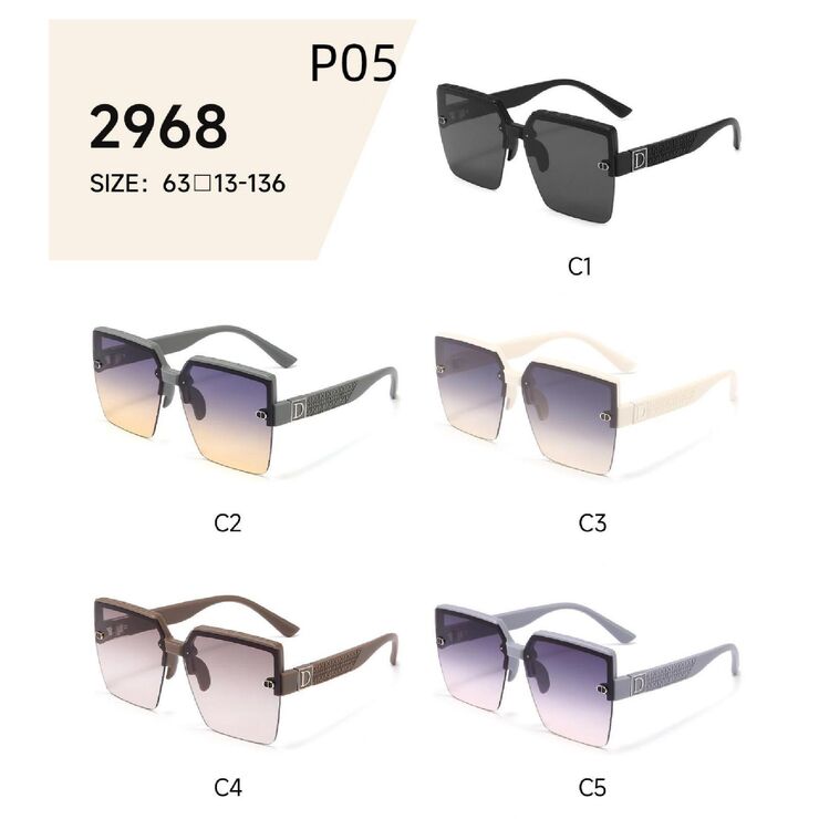 Polarized metal + TR90 sunglasses P05KY 2968