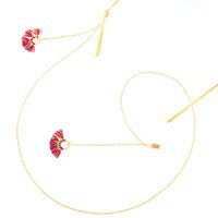 Gold-colored metal non-slip chain, with tassel fanshaped, for glasses and masks GL317