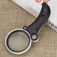 Magnifier with universal backlight, magnifying glass with handle 600600H-XX, diameter 65 mm, magnification: 2,5X, 25X, 55X