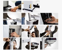 Рабочее место офтальмолога, комбинированный стол с кнопочным управлением + кресло S-500B, столешница 1010*420 мм 