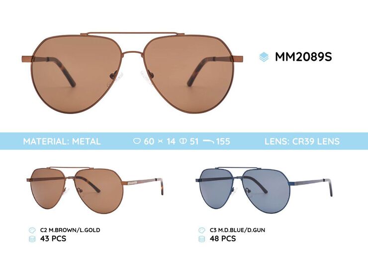 Metal frame polarized sunglasses MM2089S