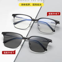 Металлические + TR90 очки с защитой от синего света Blue Block / фотохромные F1874