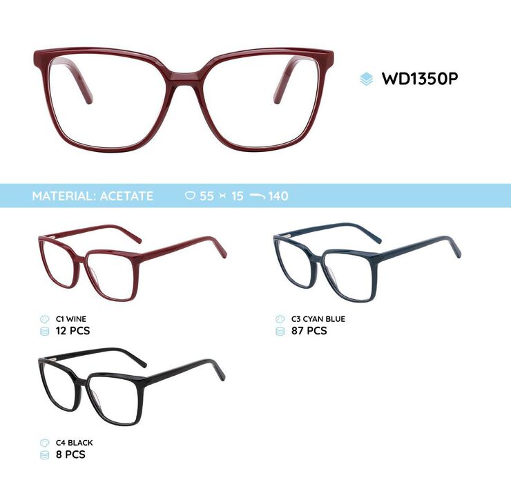Plastic frames for glasses acetate material WD1350P