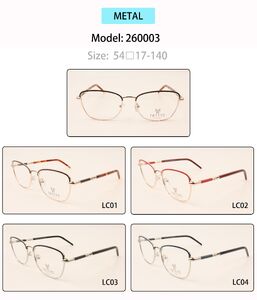 Metal eyeglasses frame for women with spring hinges 260003 (item in stock)