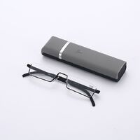 Plastic reading pince-nez glasses TR90 with case 鱼丝款, diopters from +0.00 to +4.00, RMC=62-64