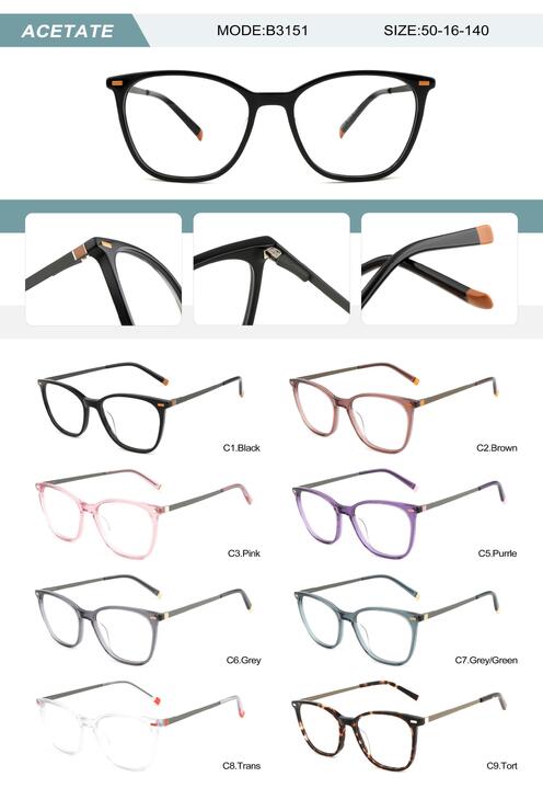 Оправа пластиковая из ацетата женская с флексом B3151-DA