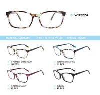 Plastic acetate eyeglasses frame for women with spring hinges WD2224