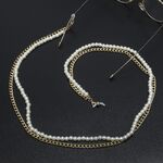 Metal non-slip chain, with pearl beads, for glasses and masks GL535