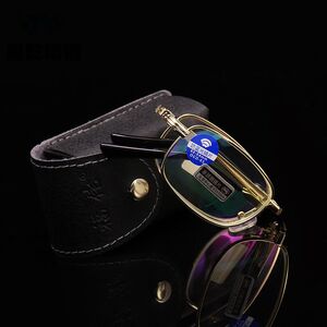 Folding metal reading glasses 2020防蓝光 with Blue ray cut protection with case, diopters from +1.00 to +4.00, RMC=62-64