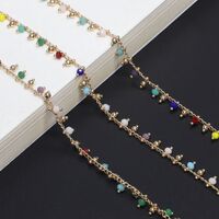 Metal non-slip chain, with colorful glass beads, for glasses and masks GL512