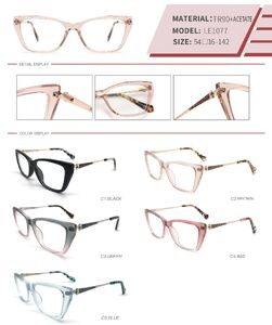 Оправа пластиковая из TR90 и ацетата с флексом LE1077-DA