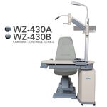 Рабочее место офтальмолога, комбинированный стол с кнопочным/сенсорным управлением + кресло WZ-430AB, столешница 1080*520 мм 
