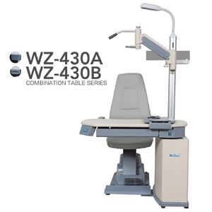 Рабочее место офтальмолога, комбинированный стол с кнопочным/сенсорным управлением + кресло WZ-430AB, столешница 1080*520 мм 