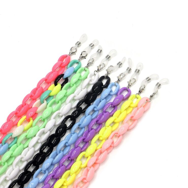 Acrylic non-slip matte chain, concave shape, for glasses and masks GB033