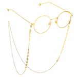 Gold-colored metal non-slip chain, with stars, for glasses and masks GL766