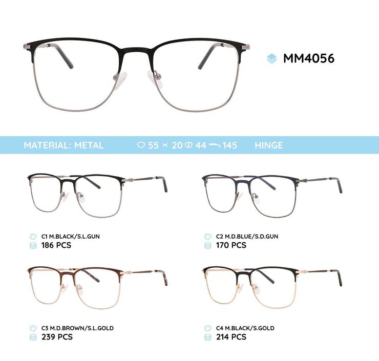 Metal men's frame for glasses MM4056