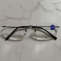 Rimless metal eyeglasses for reading 3512 with Blue ray cut protection, from +1.00 to +4.00, PD62-64