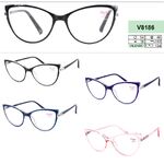 Ready-made plastic frame glasses for women Vizzini V8186, diopters from +1.00 to +4.00 (step 0.25); from -1.00 to -4.00 (step 0.5)