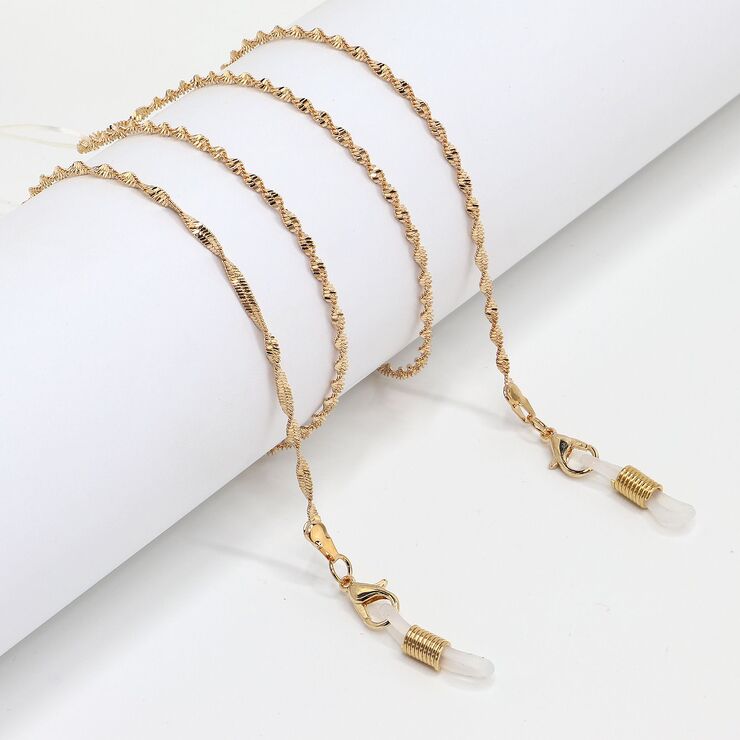 Gold-colored metal non-slip chain, from copper, for glasses and masks GL1010