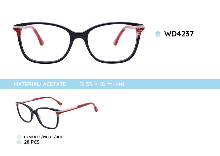 Plastic acetate eyeglasses frame for women WD4237