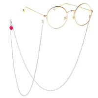 Металлическая нескользящая цепочка, с красным смайликом, для очков и масок GL073-1