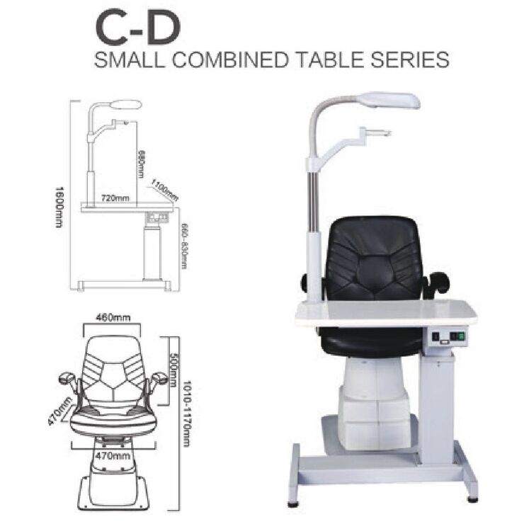 Ophthalmologist workstation, combined table C-D, tabletop 720*430 mm