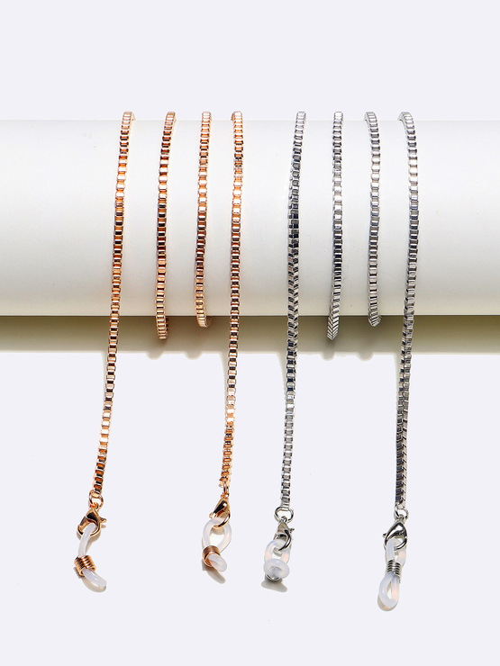 Golden glasses chain with pearls in hollow stars GL1377