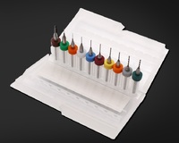 Set of drills made of tungsten steel with cylindrical shanks, 0.1-3 mm